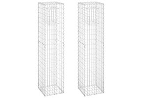 vidaXL Schanskorf Palen 2 stuks 40x40x180 cm Ijzer - 68% Korting