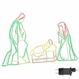 Verlichte Kerststal met 550 LEDs - 112x72cm - PVC