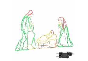 Verlichte Kerststal met 550 LEDs - 112x72cm - PVC