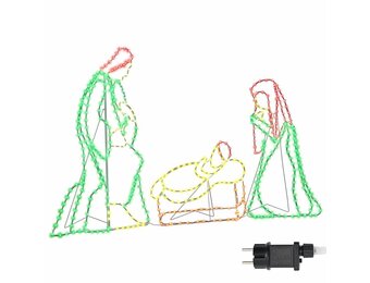 Verlichte Kerststal met 550 LEDs - 112x72cm - PVC