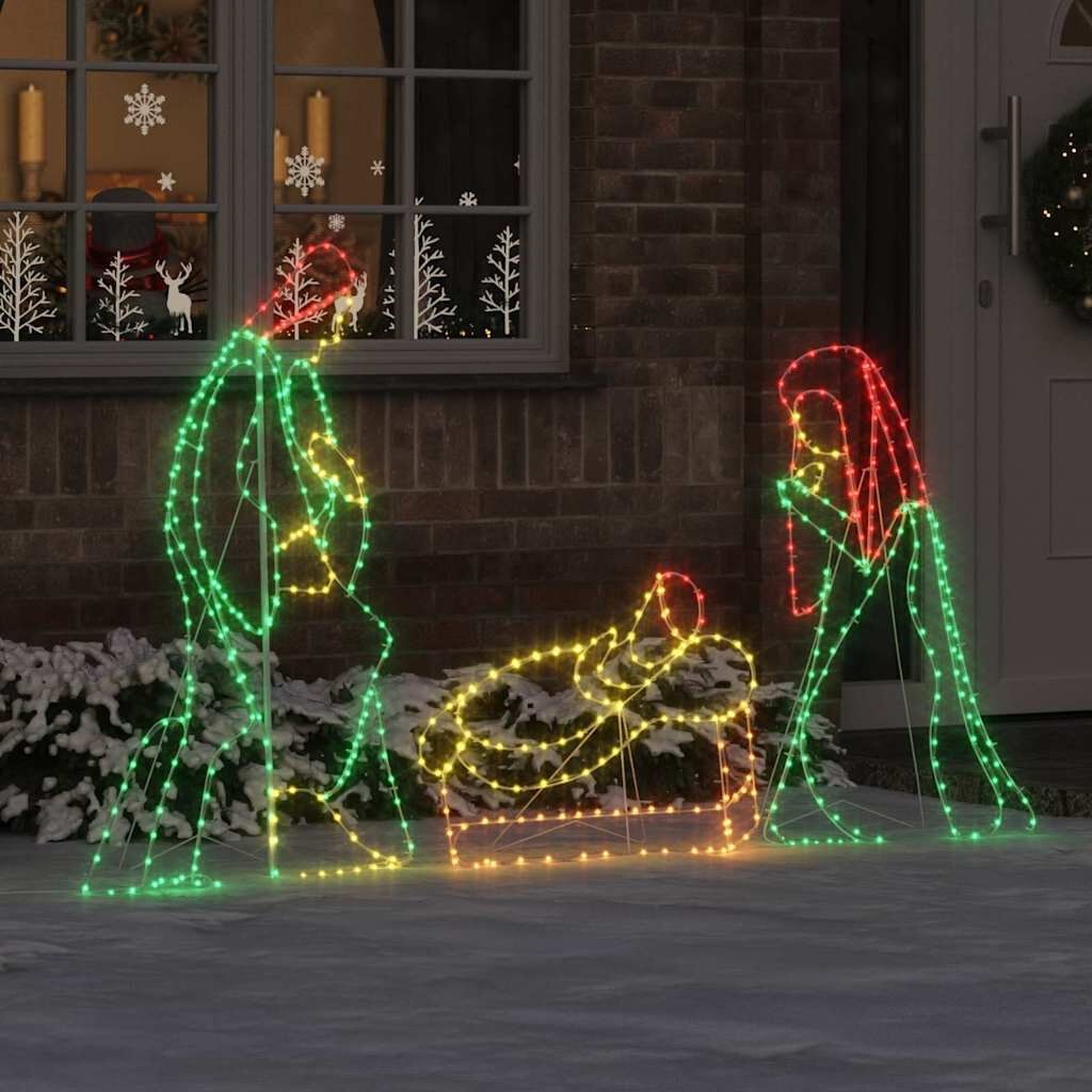 Verlichte Kerststal met 550 LEDs - 112x72cm - PVC
