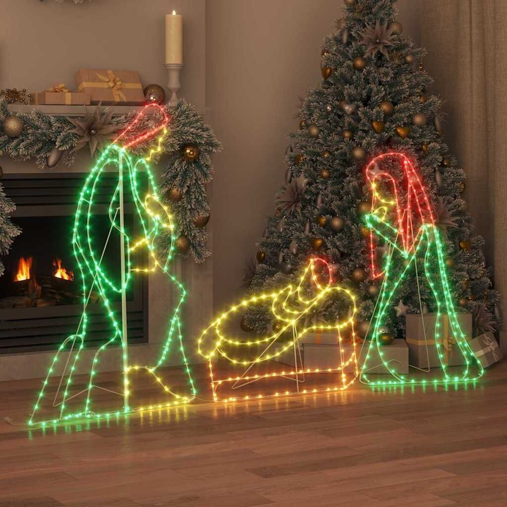Verlichte Kerststal met 550 LEDs - 112x72cm - PVC
