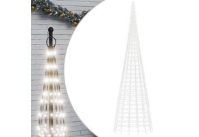 vidaXL LED Kerstboom aan Vlaggenmast 3000 LEDs Koud Wit 800 cm - 74% Korting