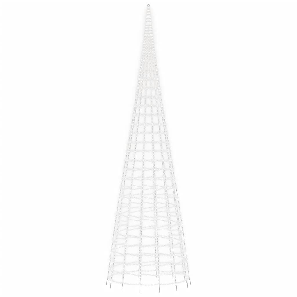 vidaXL LED-kerstboom mastdecoratie, 3000 LEDs koud wit, 8m - 79% korting!