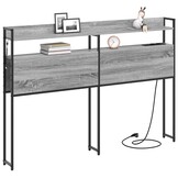 vidaXL Hoofdbord met Opbergvak & LED - Grijs Sonoma - 76% Korting