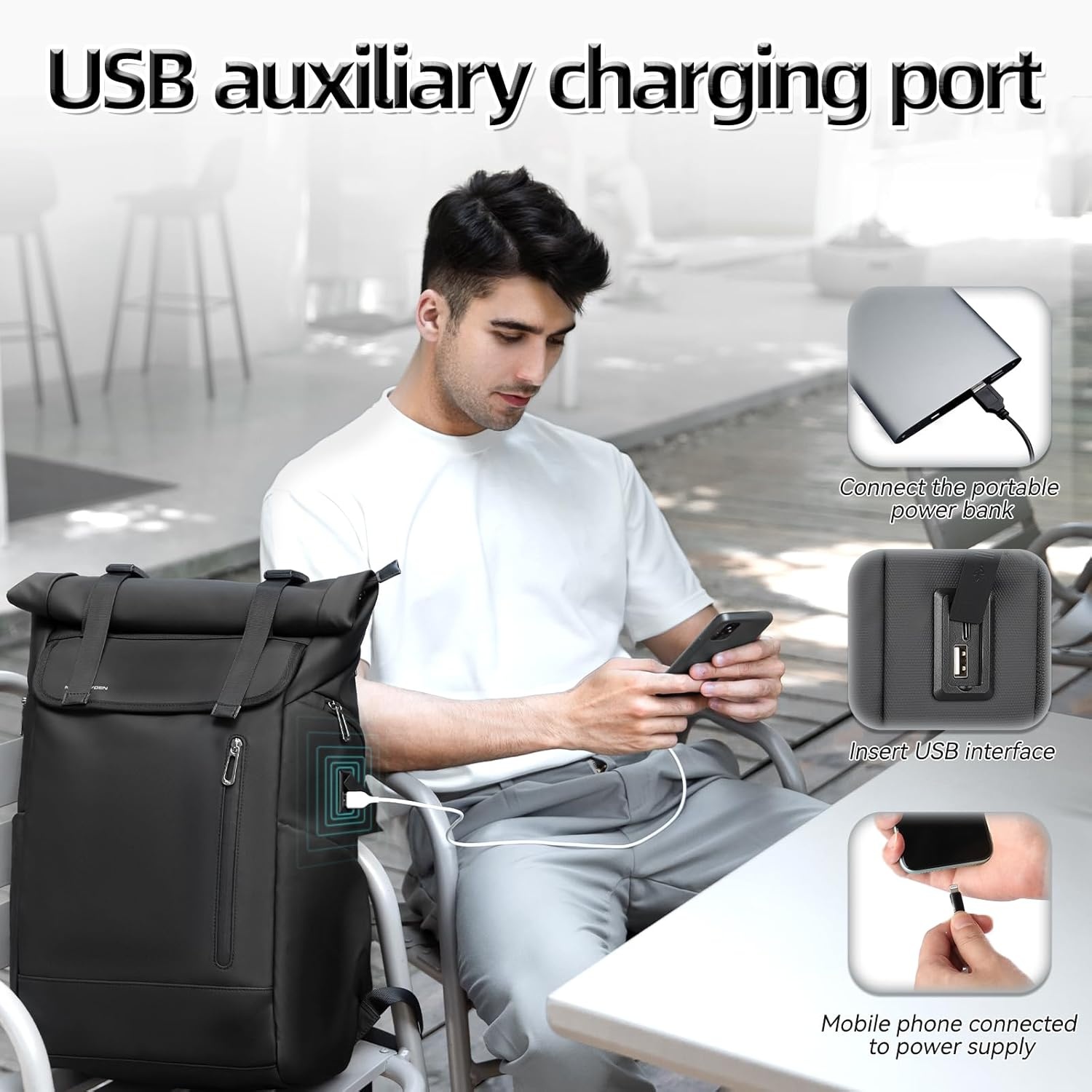 Rolltop Laptop Rugzak 17.3" - 52% Korting