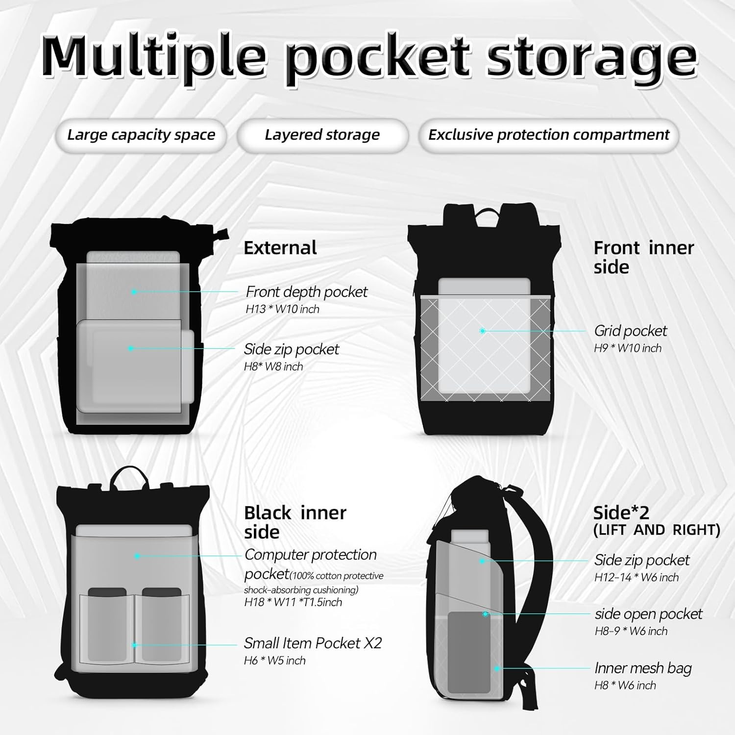 Rolltop Laptop Rugzak 17.3" - 52% Korting