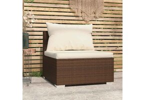 vidaXL Middenbank poly rattan bruin - 52% Korting!