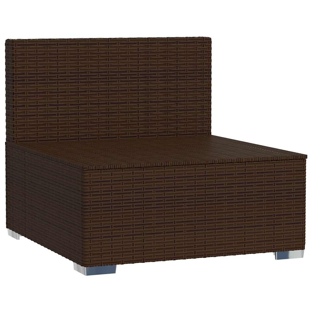 VidaXL Middenbank Poly Rattan Bruin met Kussens | 61% Korting