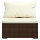 VidaXL Middenbank Poly Rattan Bruin met Kussens | 61% Korting
