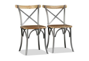 Eetkamerstoelen 2 stuks massief mangohout - 57% korting!
