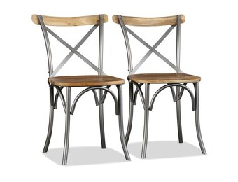 vidaXL Eetkamerstoelen 2 st. - Massief Mangohout - 41% Korting