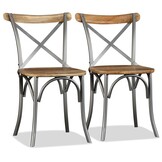 vidaXL Eetkamerstoelen 2 st. - Massief Mangohout - 41% Korting