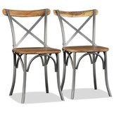 vidaXL Eetkamerstoelen 2 st. - Massief Mangohout - 41% Korting