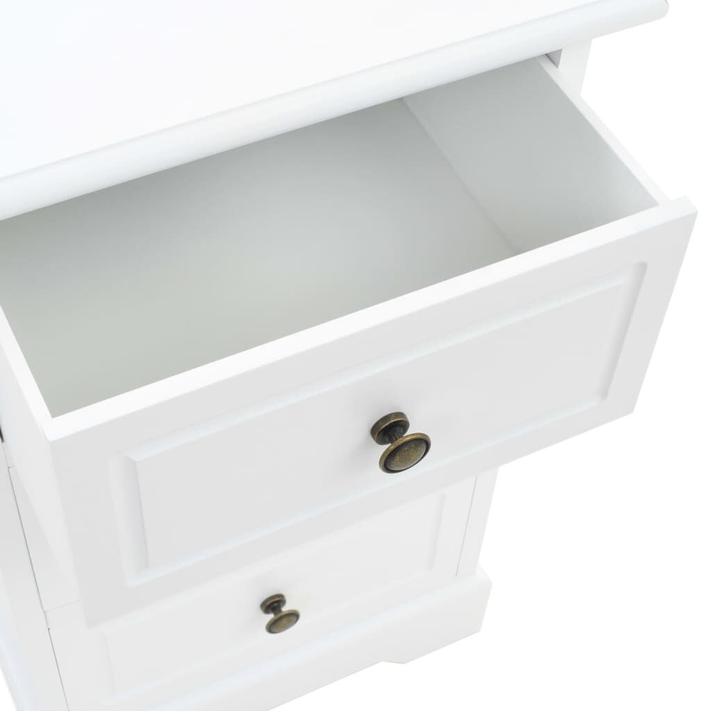 vidaXL Nachtkastje Wit 35x32x59 cm MDF - 75% Korting