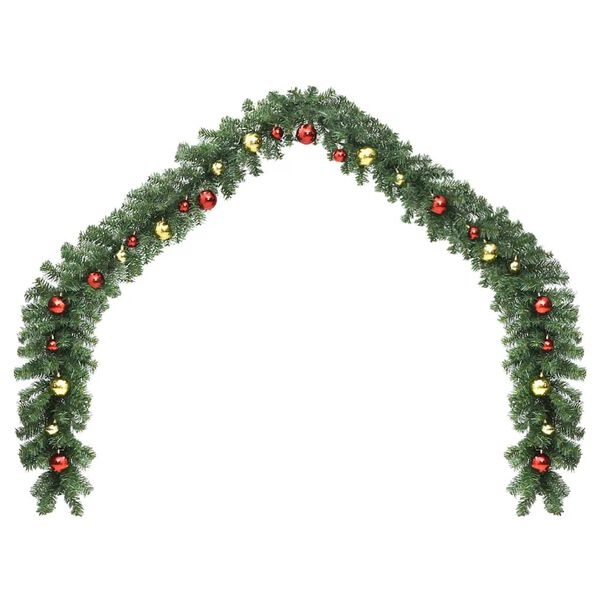 VidaXL Kerstslinger met Ballen & LED-lampjes 20m - 77% Korting