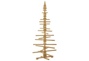 Houten Kerstboom met Standaard - Bruin 180cm, Massief Grenenhout (83% Korting)