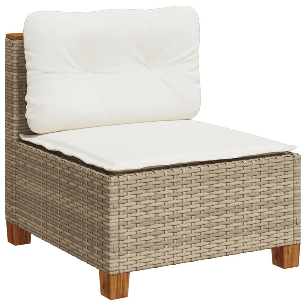 VidaXL Tuinbank Poly Rattan Beige met Kussens - 58% Korting