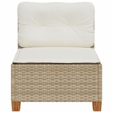 VidaXL Tuinbank Poly Rattan Beige met Kussens - 58% Korting