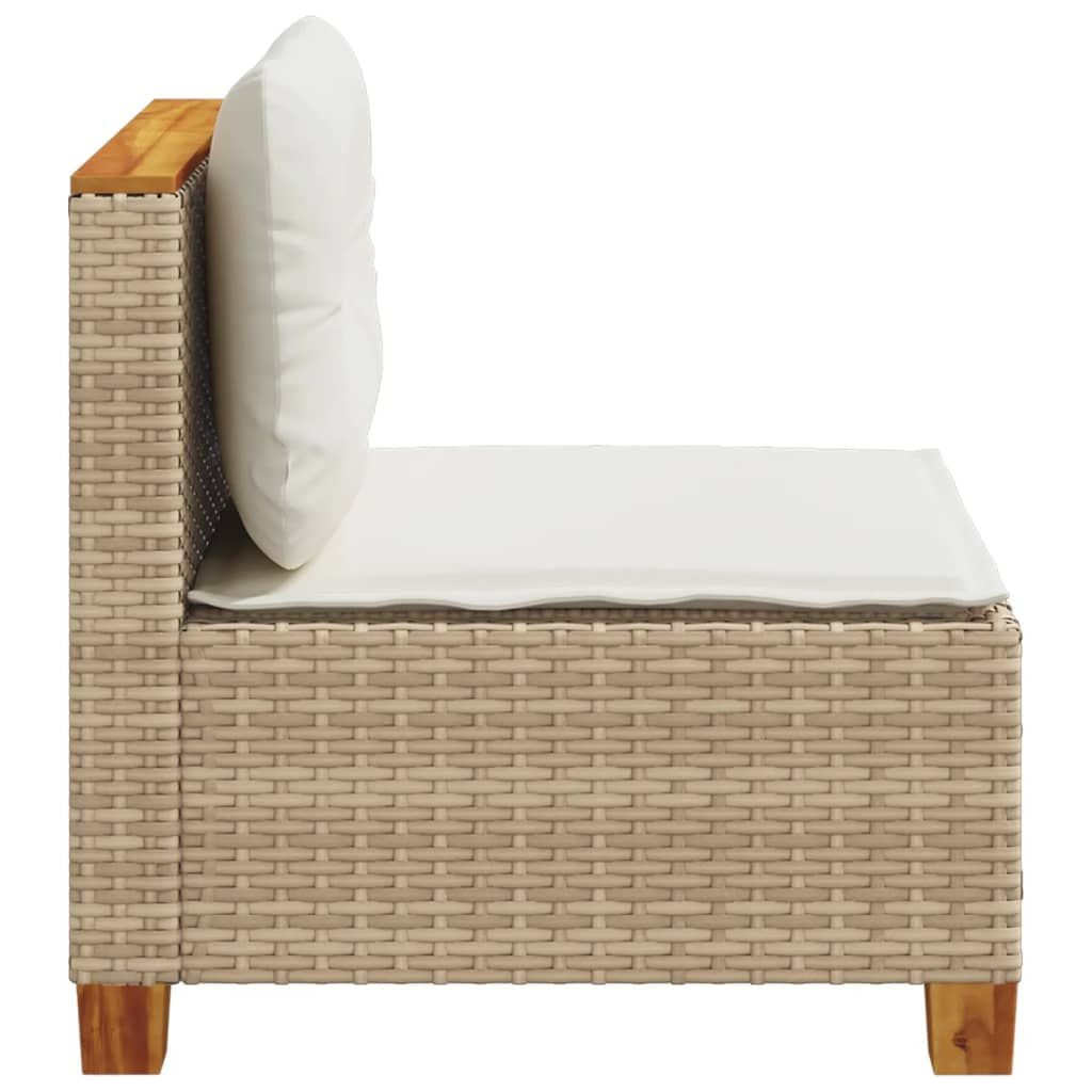 VidaXL Tuinbank Poly Rattan Beige met Kussens - 58% Korting