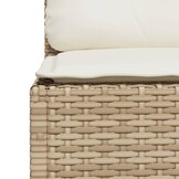 VidaXL Tuinbank Poly Rattan Beige met Kussens - 58% Korting
