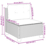 VidaXL Tuinbank Poly Rattan Beige met Kussens - 58% Korting