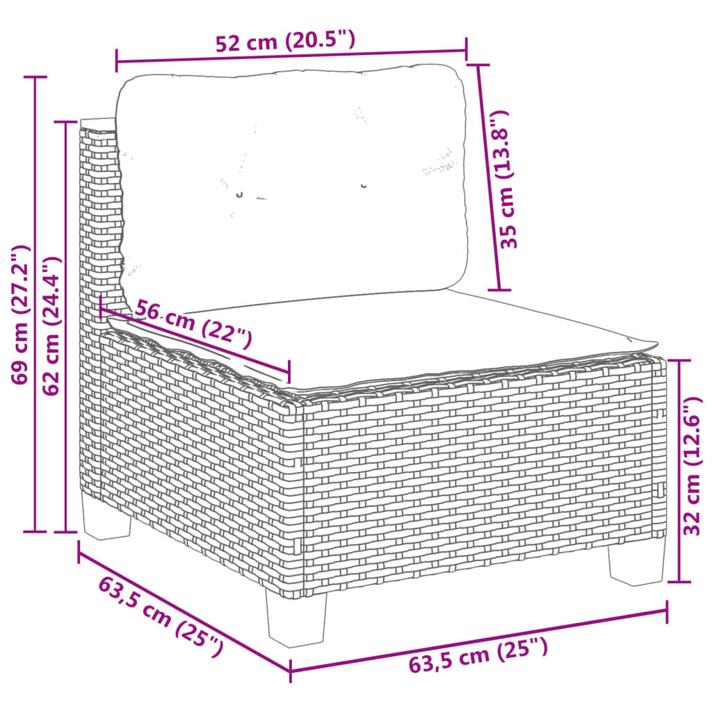 VidaXL Tuinbank Poly Rattan Beige met Kussens - 58% Korting