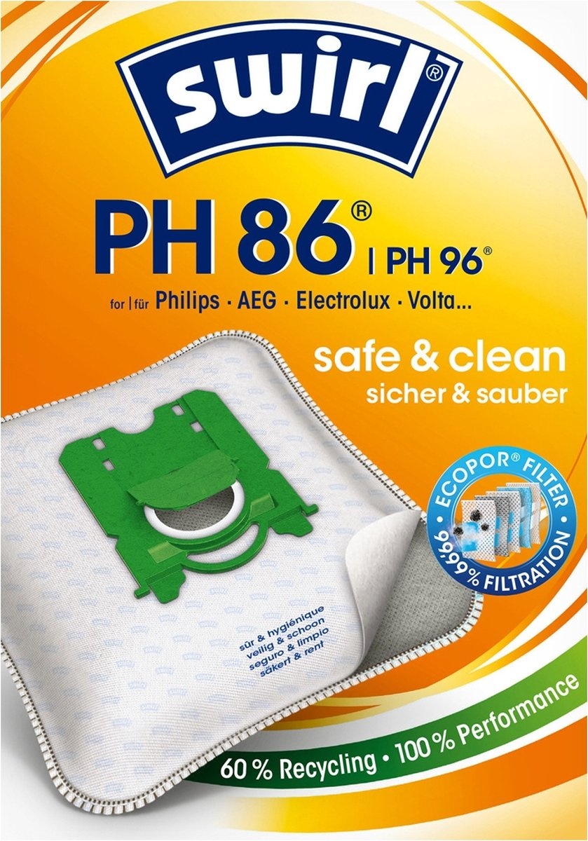Swirl Stofzuigerzakken PH86/PH96 - 10st + Filters, 60% Korting!