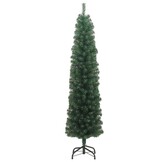 vidaXL Kunstkerstboom met standaard smal 180 cm PVC groen