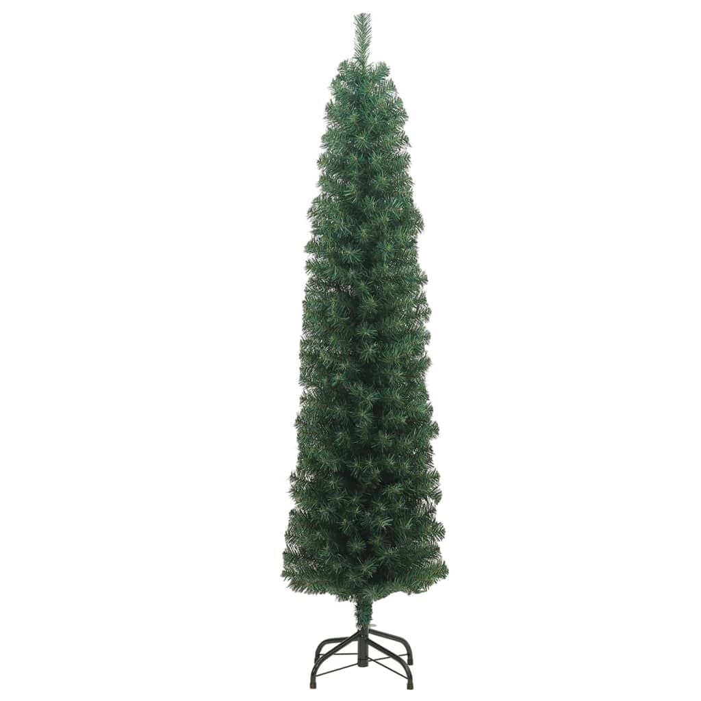 vidaXL Kunstkerstboom met standaard smal 180 cm PVC groen