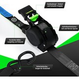 Automatische Spanbanden S-Haken Zwart/Grijs 3.6m (22% korting)