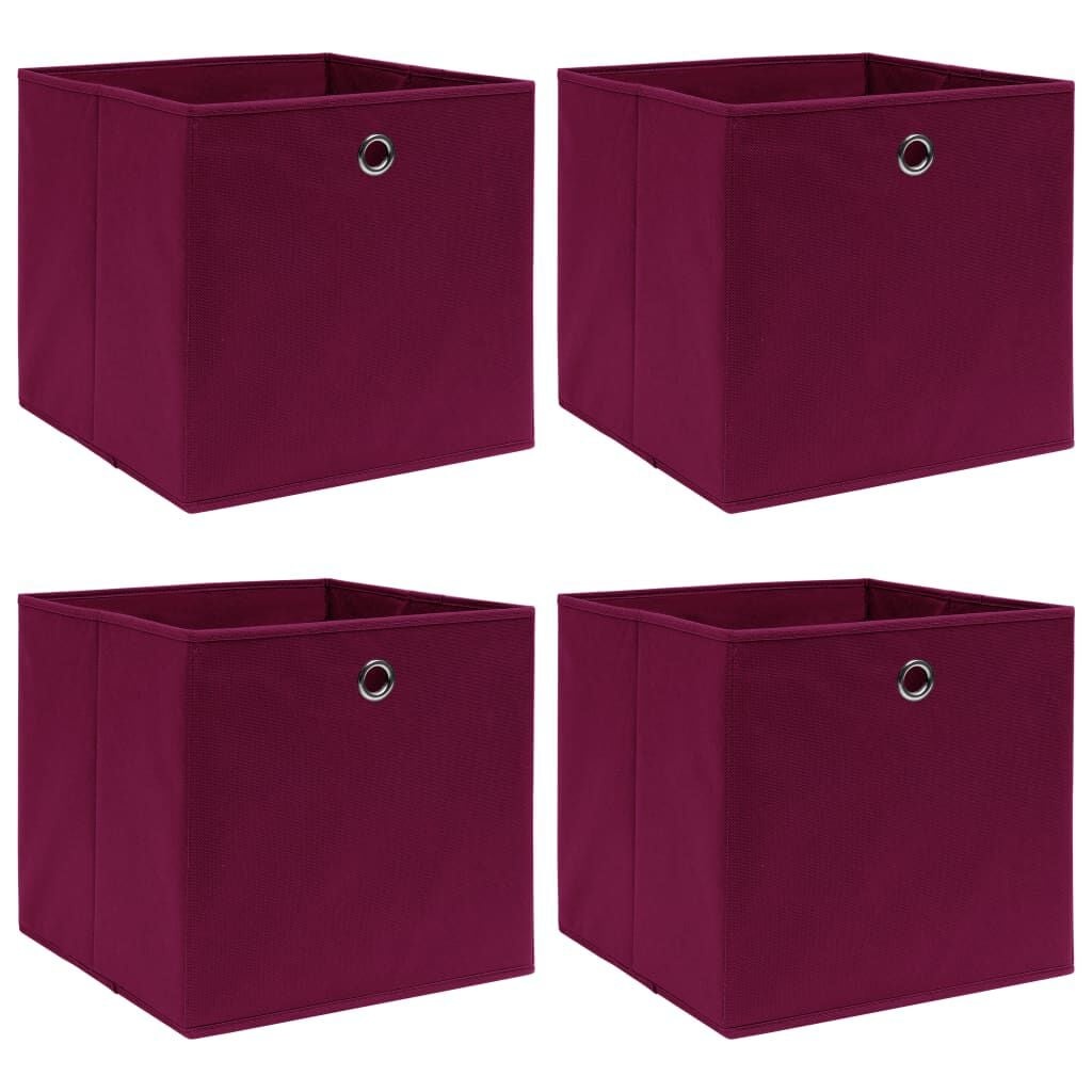 vidaXL Opbergboxen 4 stuks - Donkerrood - 58% Korting!
