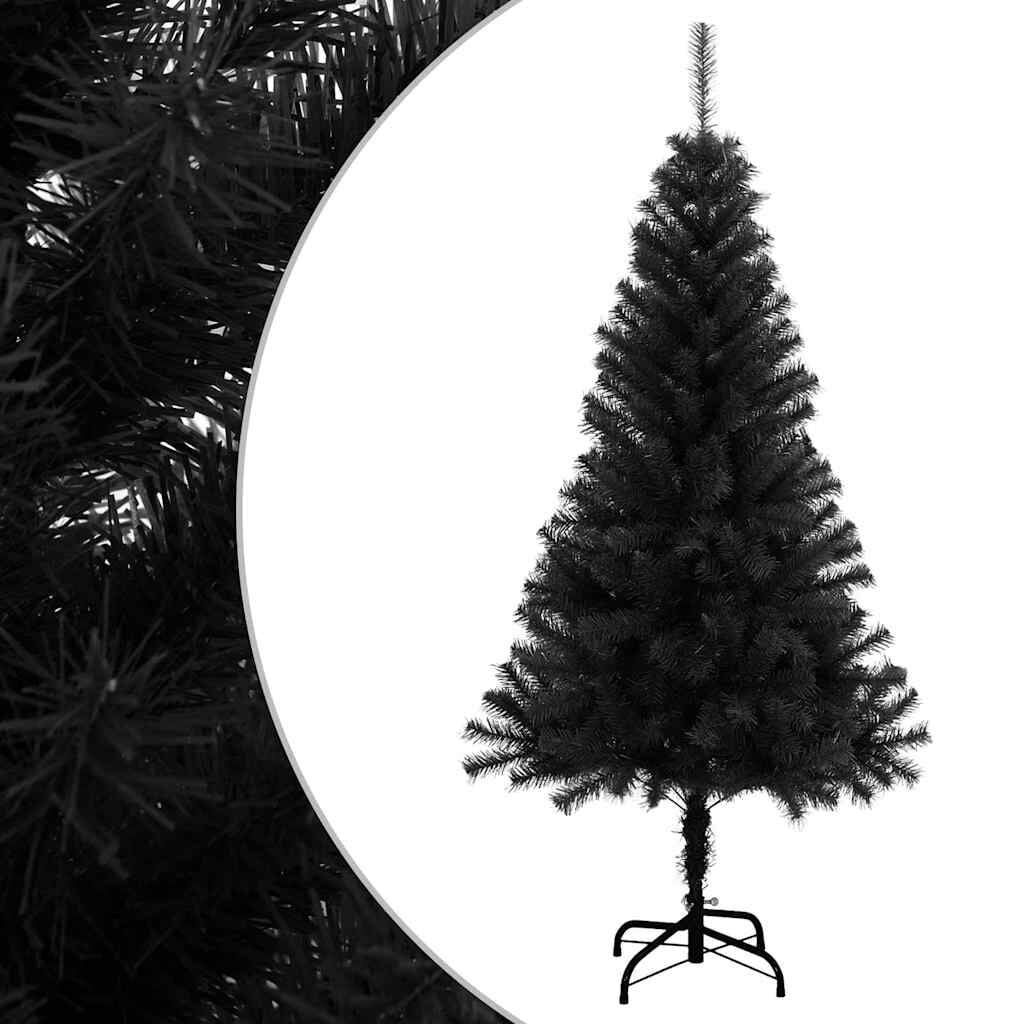 Zwarte Kunstkerstboom met Standaard - 120 cm - 58% Korting