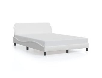vidaXL Wit Kunstleren Bedframe met Hoofdbord - 120x200 cm - 43% Korting!