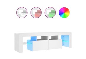 VidaXL TV-meubel Wit met LED-verlichting 140 cm - 80% Korting!