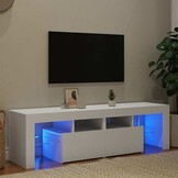 Wit TV-meubel met LED-verlichting 140 cm - 82% Korting