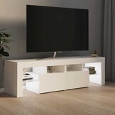 Wit TV-meubel met LED-verlichting 140 cm - 82% Korting