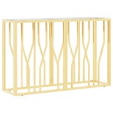 Gouden Wandtafel RVS & Glas 110x30x70 cm - 65% Korting