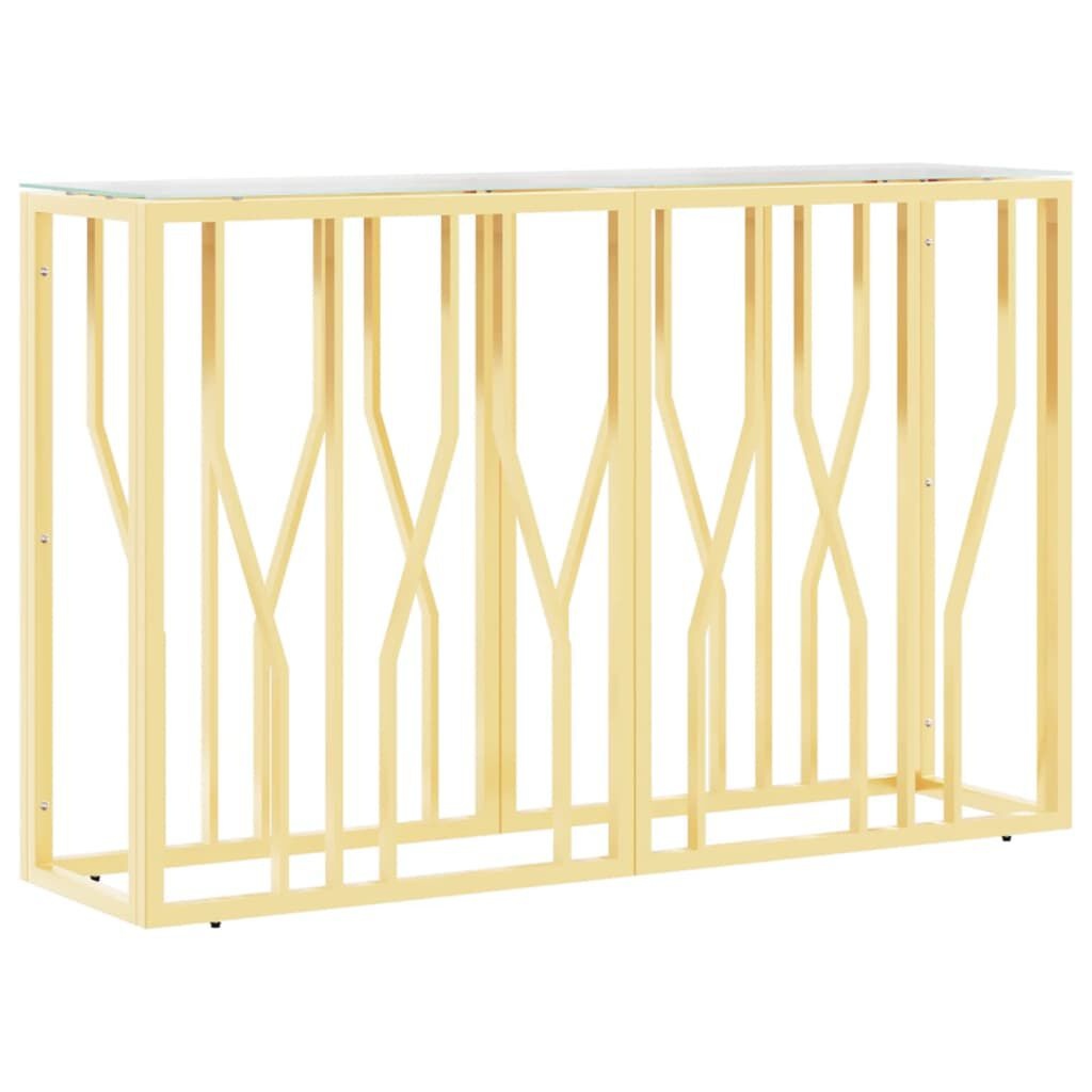 Gouden Wandtafel RVS & Glas 110x30x70 cm - 65% Korting