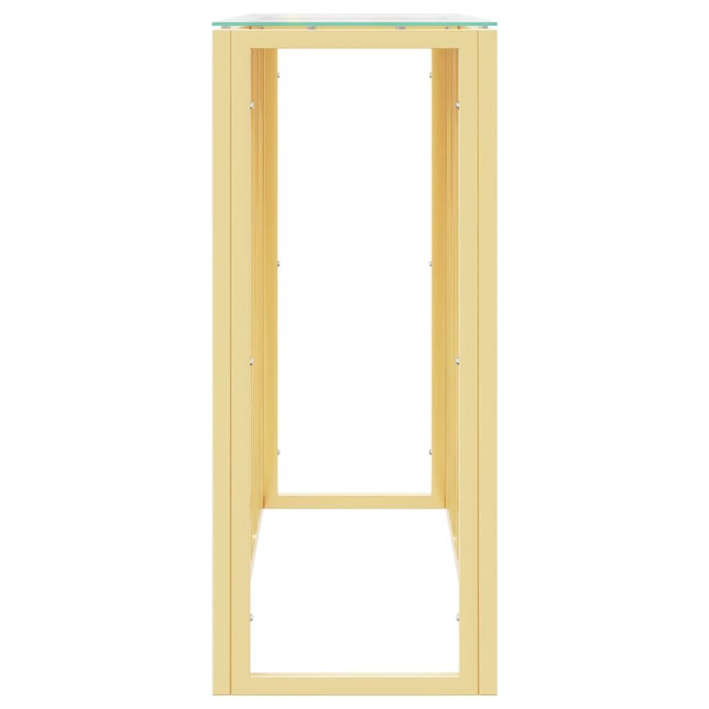 Gouden Wandtafel RVS & Glas 110x30x70 cm - 65% Korting