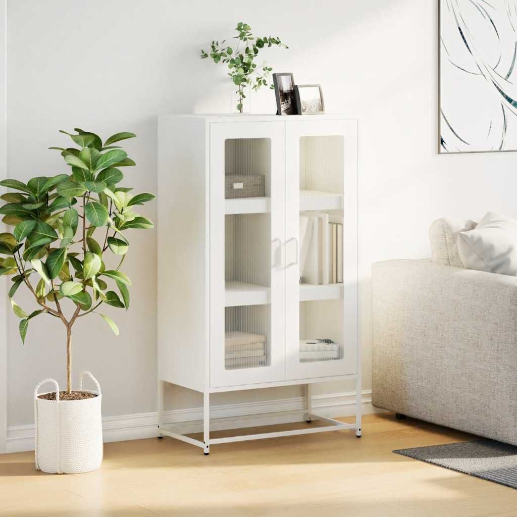 vidaXL Hoge Kast Staal Wit - 61% Korting!