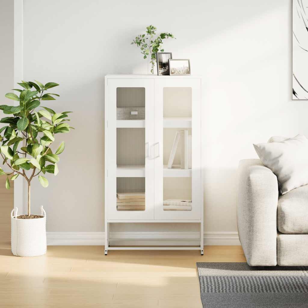 vidaXL Hoge Kast Staal Wit - 61% Korting!