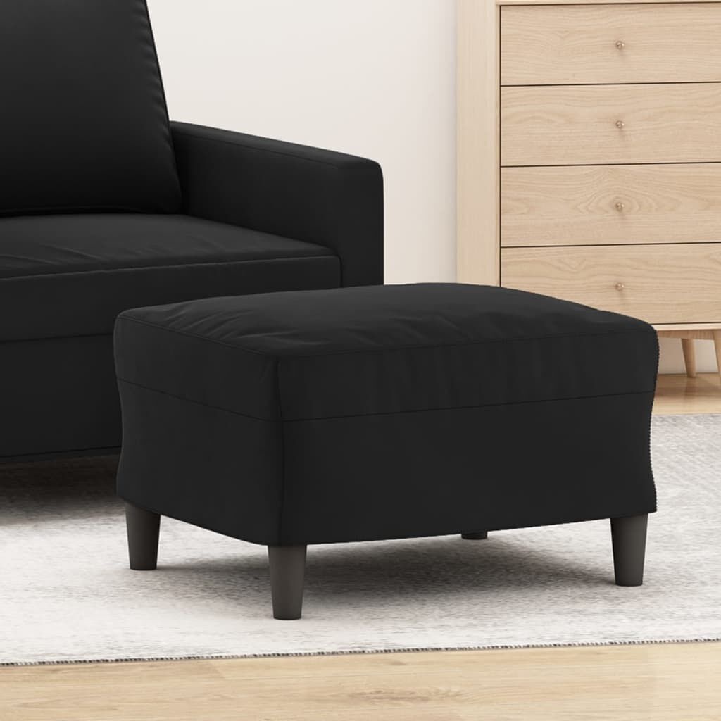42% Korting: VidaXL Fluweel Zwarte Voetenbank 60x50x41 cm
