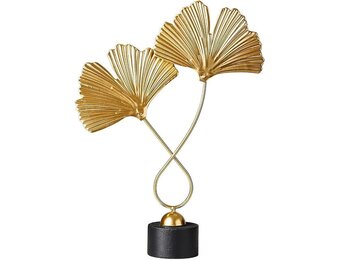 Gouden Metaal Ginkgo Blad Sculptuur - 44% Korting