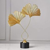 Gouden Metaal Ginkgo Blad Sculptuur - 44% Korting