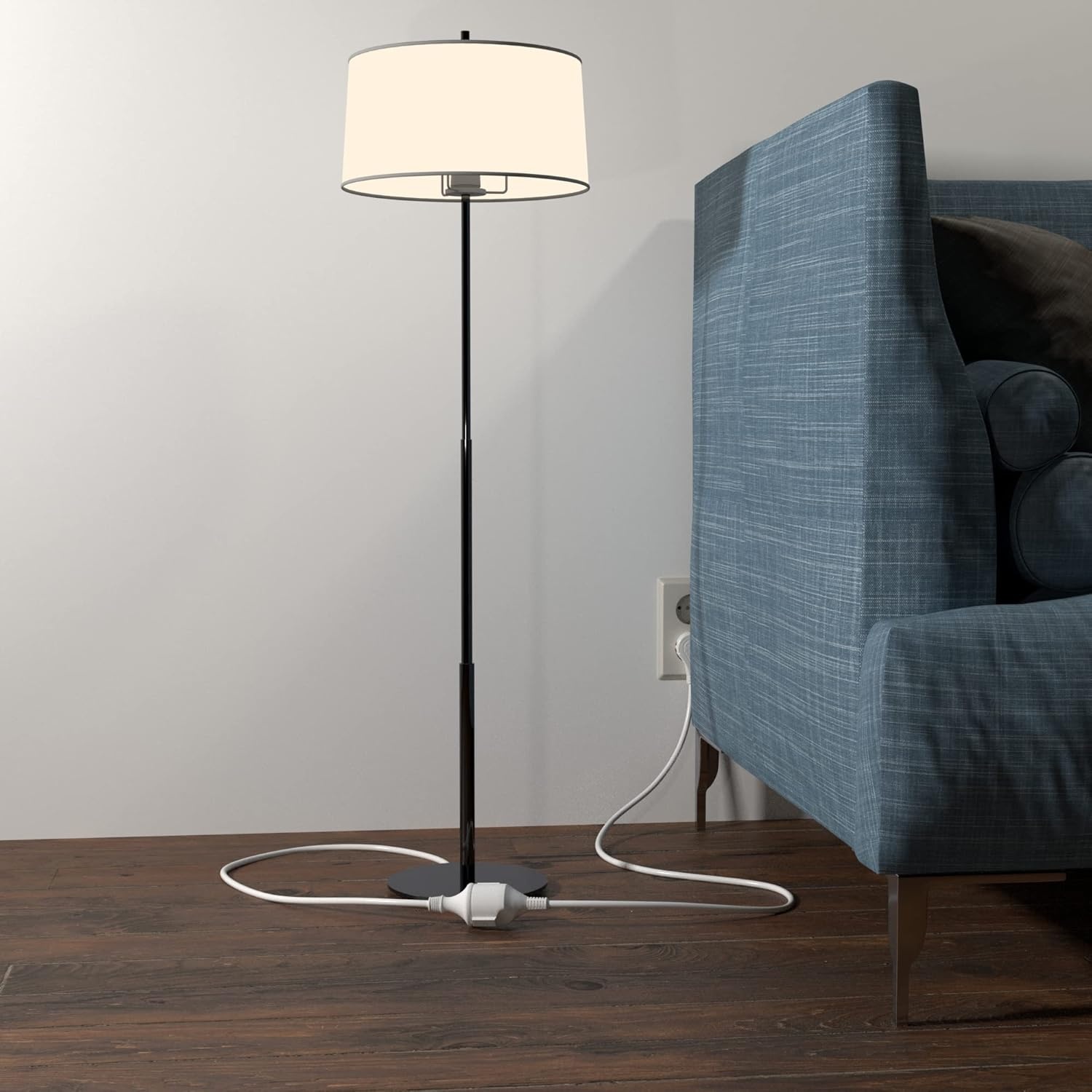 Schuko Verlengsnoer 5m Platte Hoekstekker Wit (45% Korting)