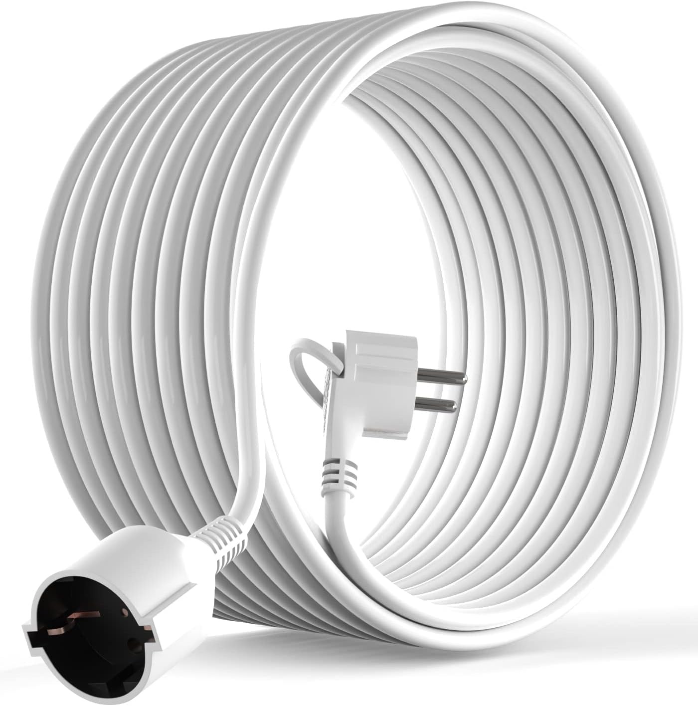 Schuko Verlengsnoer 5m Platte Hoekstekker Wit (45% Korting)