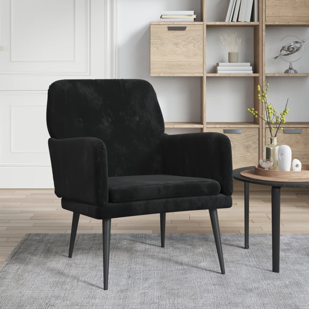 vidaXL Fauteuil Fluweel Zwart - 62% Korting!