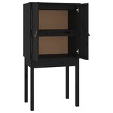 VidaXL Hoge Kast Grenenhout Zwart - 61% Korting!