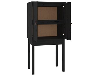 VidaXL Hoge Kast Grenenhout Zwart - 61% Korting!